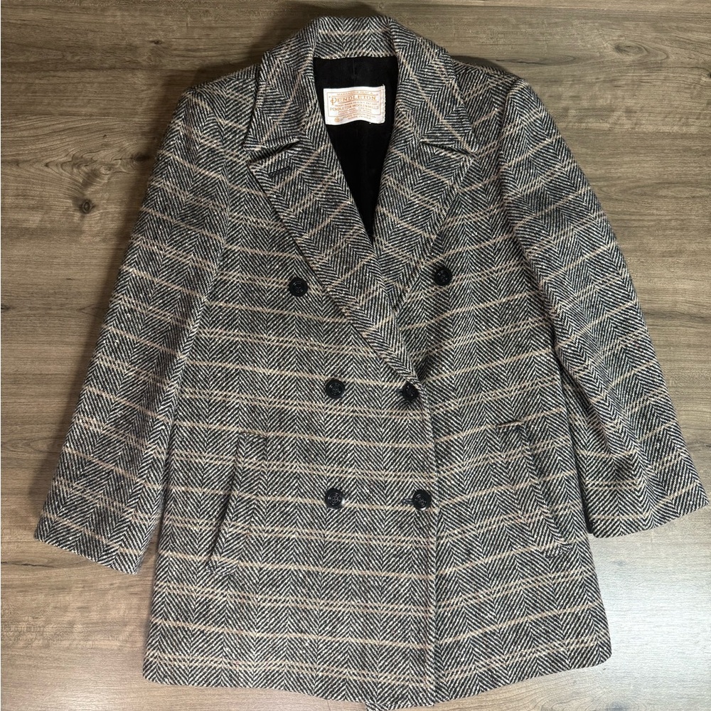 Pendleton 100% Virgin Wool Doublebreasted Coat Wo… - image 1